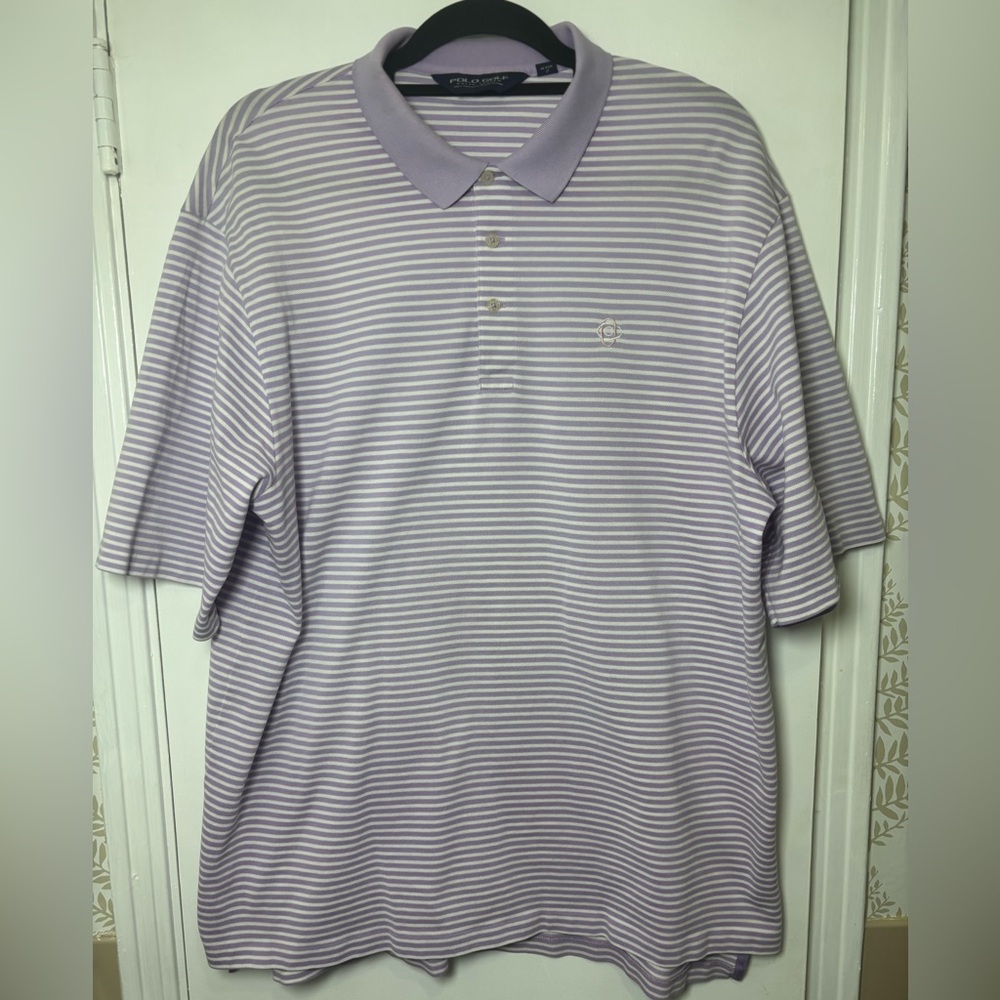 Polo by Ralph Lauren Lavender Striped Shirt Men Size XL